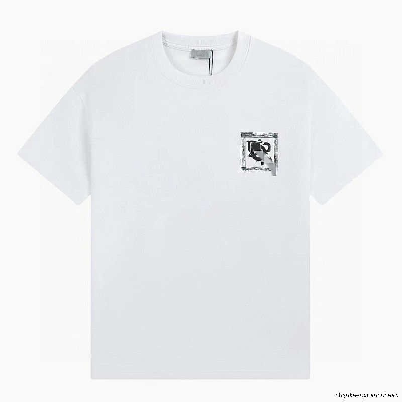 Dior Graffiti Print Minimalist Style White Short-sleeve T-shirt