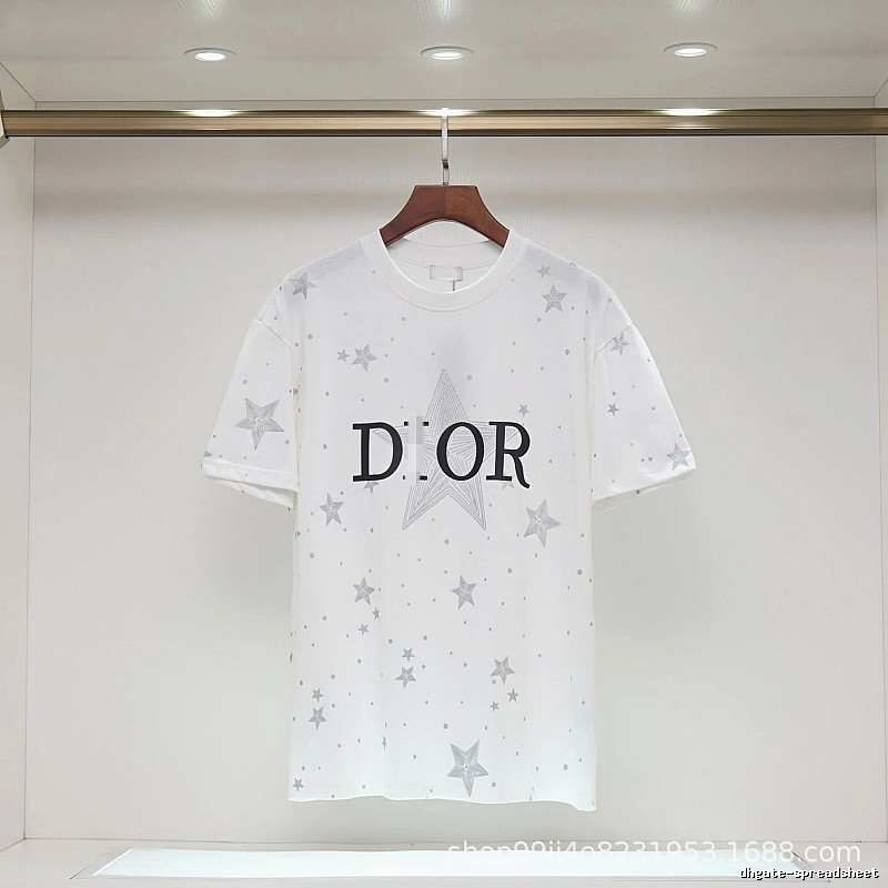 Dior Star Print Cool & Trendy Style White T-Shirt