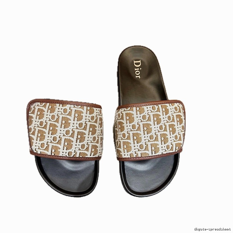 Dior Vintage-style Monogram Brown and Black Slide Sandals