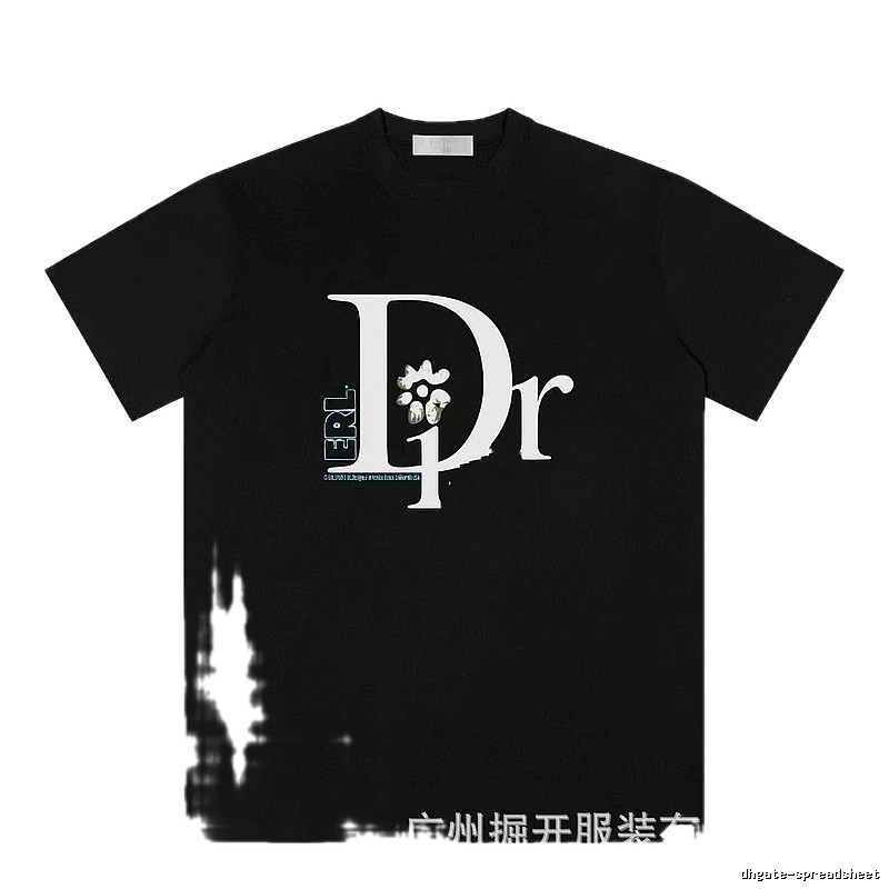 Dior x ERL Co-branded Trendy Style Black T-Shirt