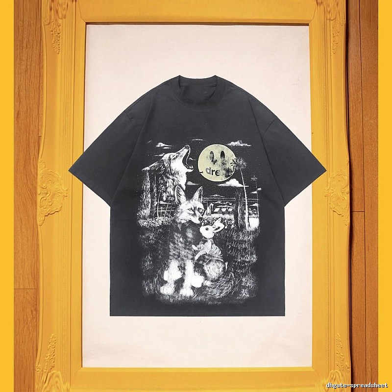 DREW Animal Print Street Style Black T-Shirt