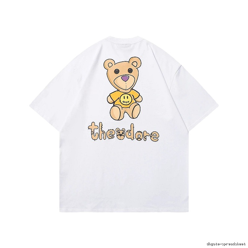 DREW Bear Print Street Style White T-shirt