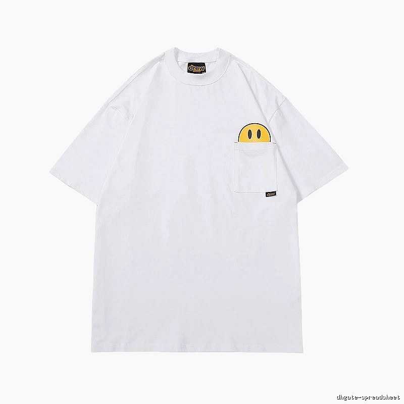 DREW Smiley Face Series Street Style White T-Shirt