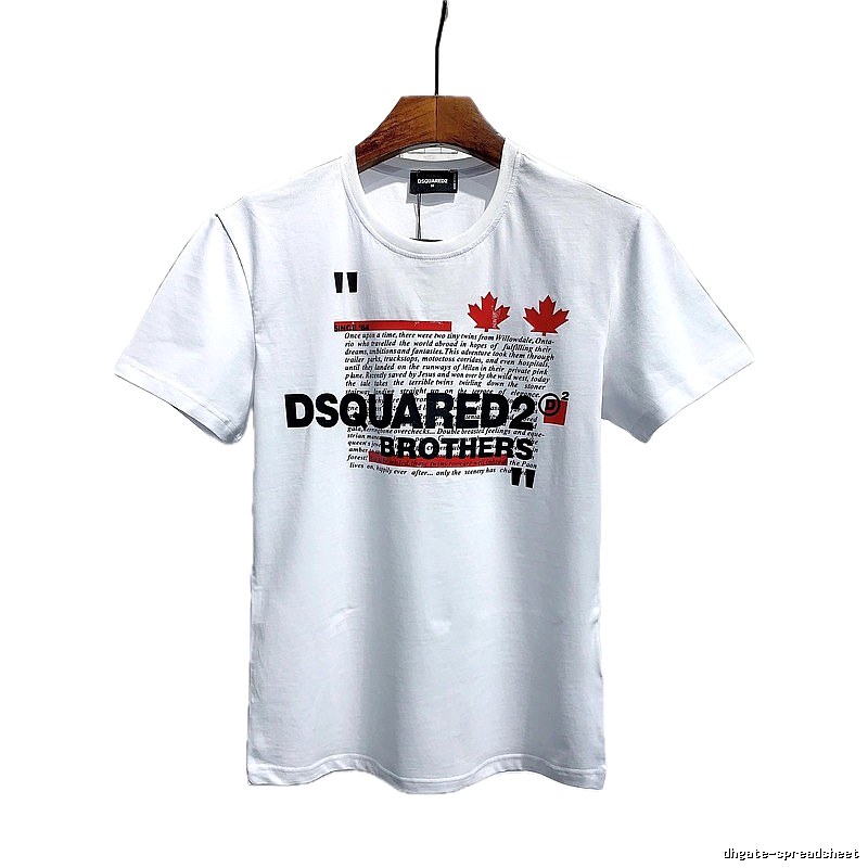 DSQUARED2 Maple Leaf Print Street Style White T-Shirt