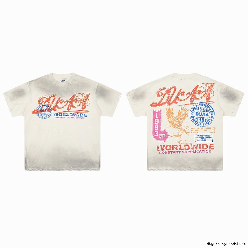 DUAA Falcon Print Vintage Style Off-White T-shirt