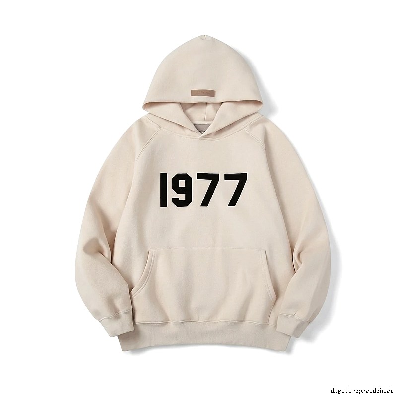 ESSENTIALS 1977 Series Minimalist Style Beige Hoodie