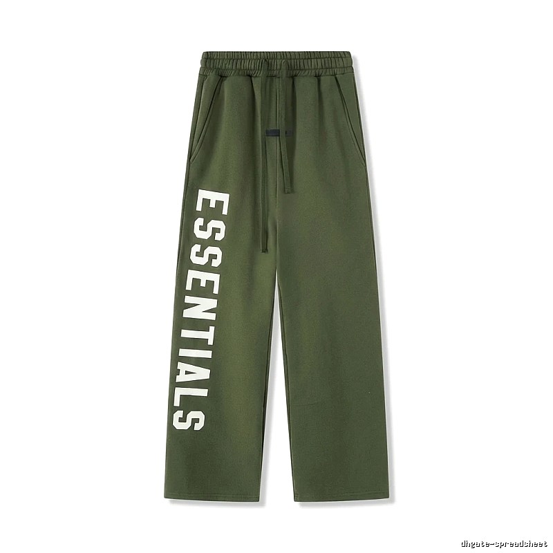 ESSENTIALS Military Green Wide-Leg Pants