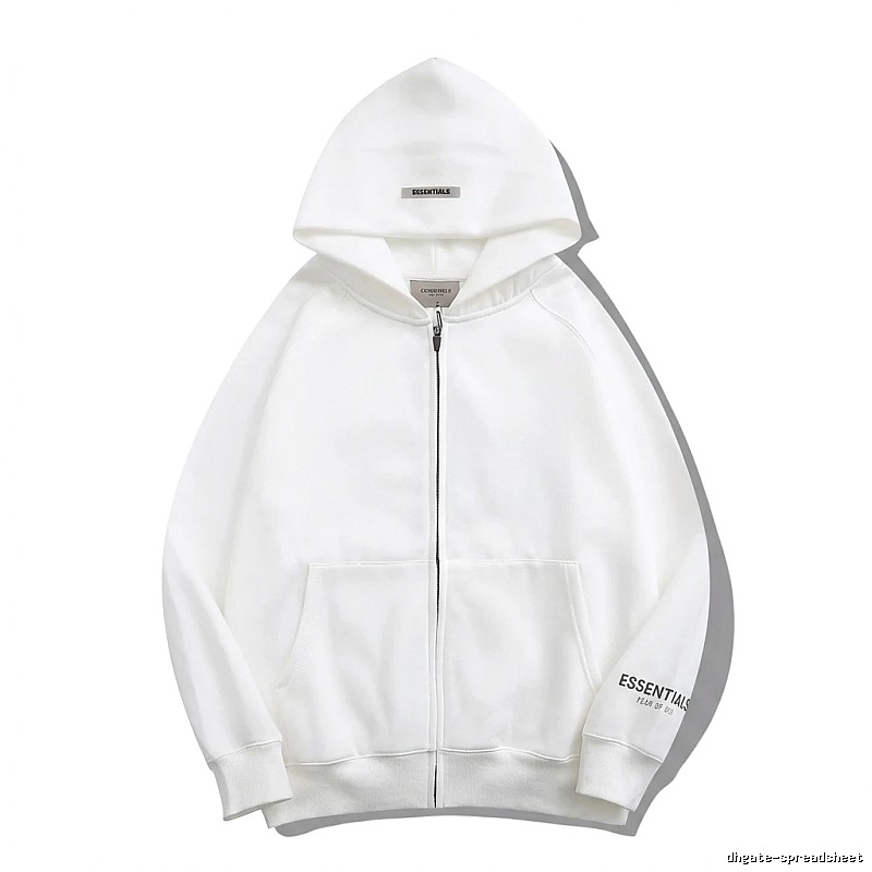 ESSENTIALS minimalist style white hoodie