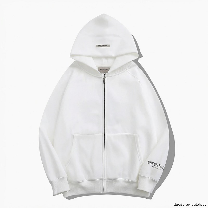 ESSENTIALS minimalist style white hoodie