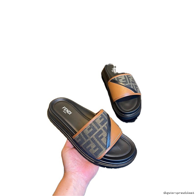 Fendi FF Monogram Vintage Style Color-block Slides