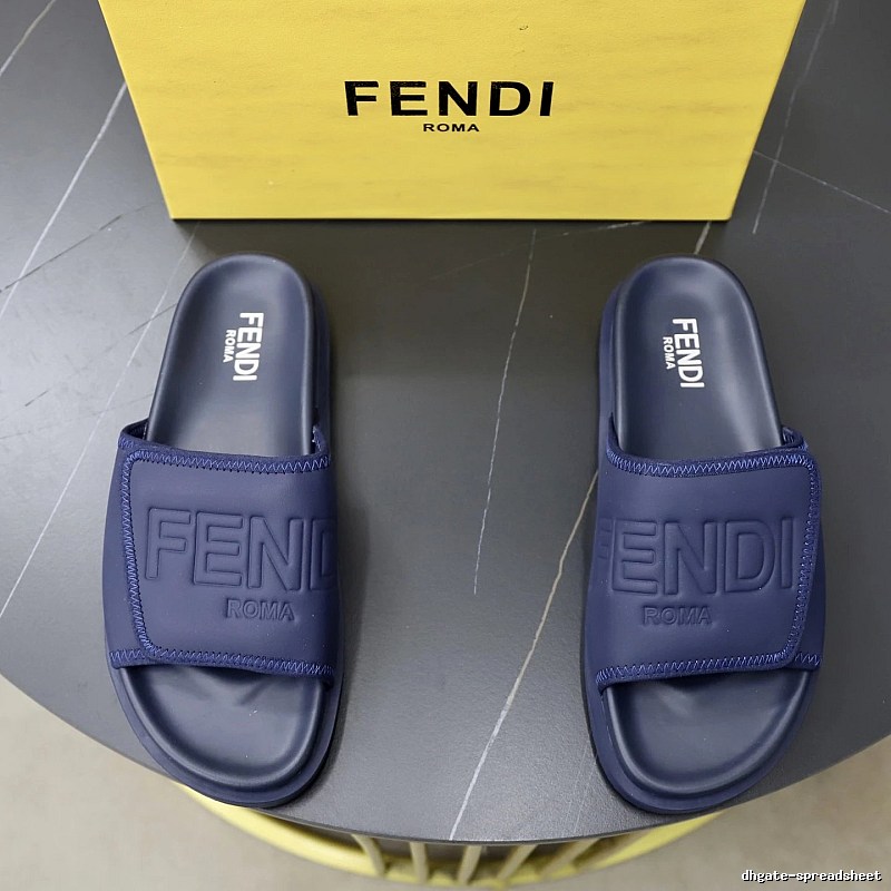 Fendi Roma Minimalist Style Navy Blue Slippers