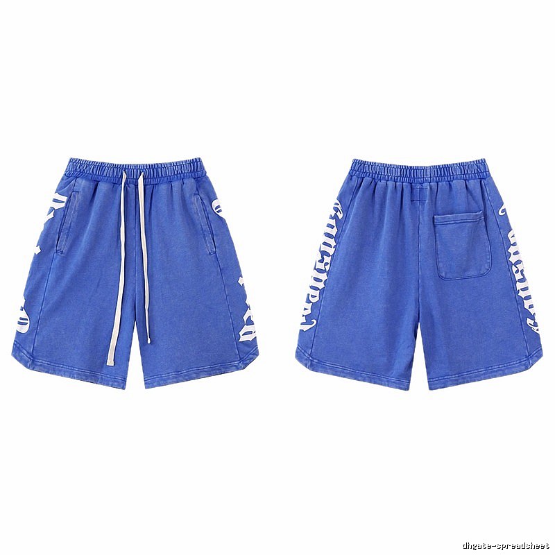 Godspeed Gothic Print Street Style Blue Shorts