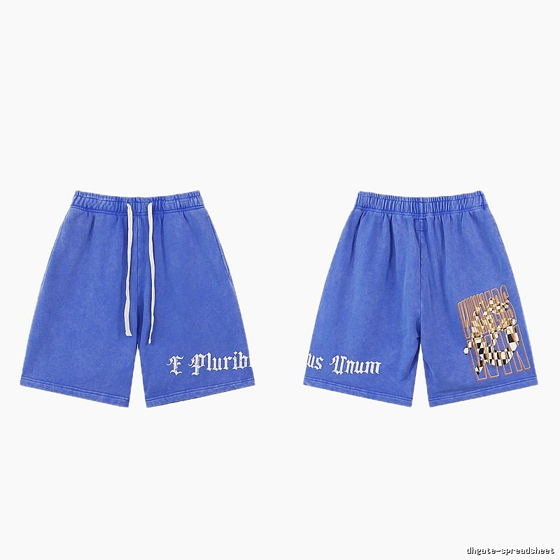 Godspeed Gothic Print Street Style Blue Shorts