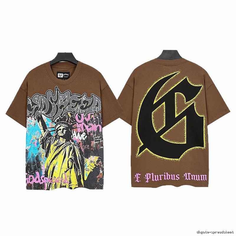 Godspeed Graffiti Street Style Brown Short Sleeve T-shirt