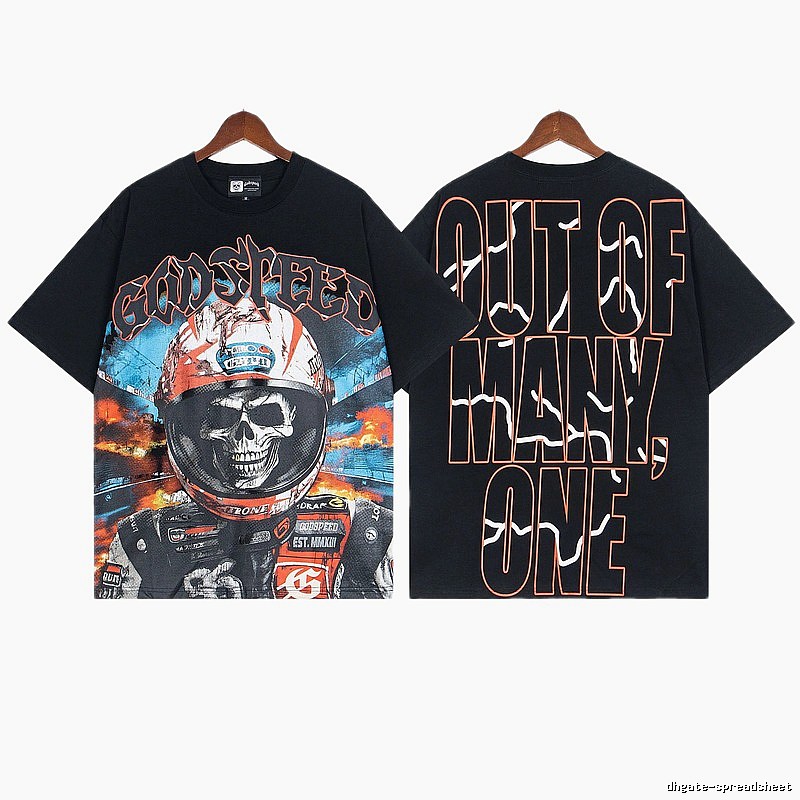 Godspeed Skull Motorcycle Street Style Black Short Sleeve T-Shirt