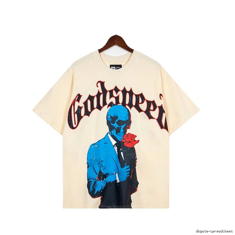 Godspeed Skull Print Street Style Beige T-shirt