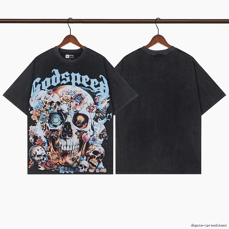 Godspeed Skull Print Street Style Black T-shirt
