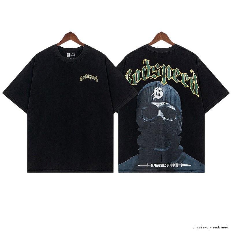 Godspeed Skull Print Street Style Black T-Shirt