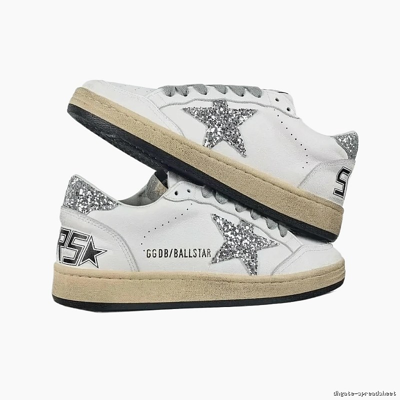 Golden Goose Ballstar Sequin White Shoes