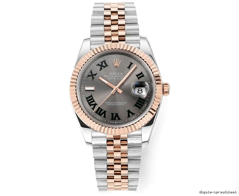 Gray Roman Dial Two-Tone Datejust Watch by Rolex - Occasion