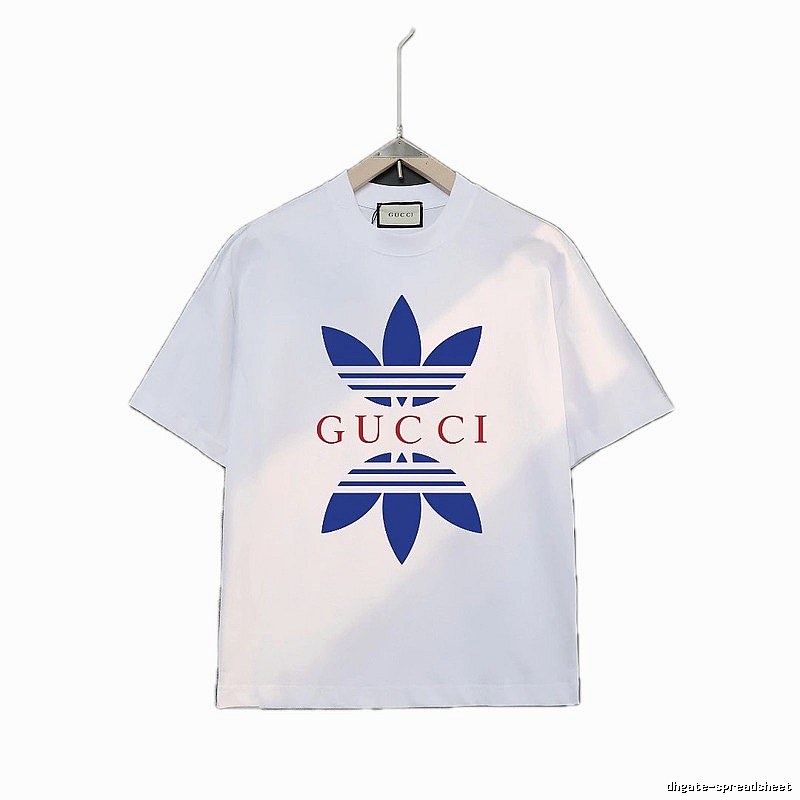 Gucci clover blue and white short-sleeved shirt