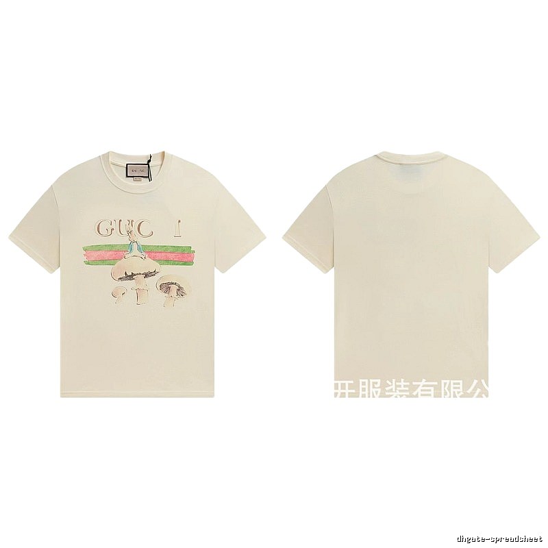 Gucci Co-branded Retro Style Off-white Printed T-Shirt