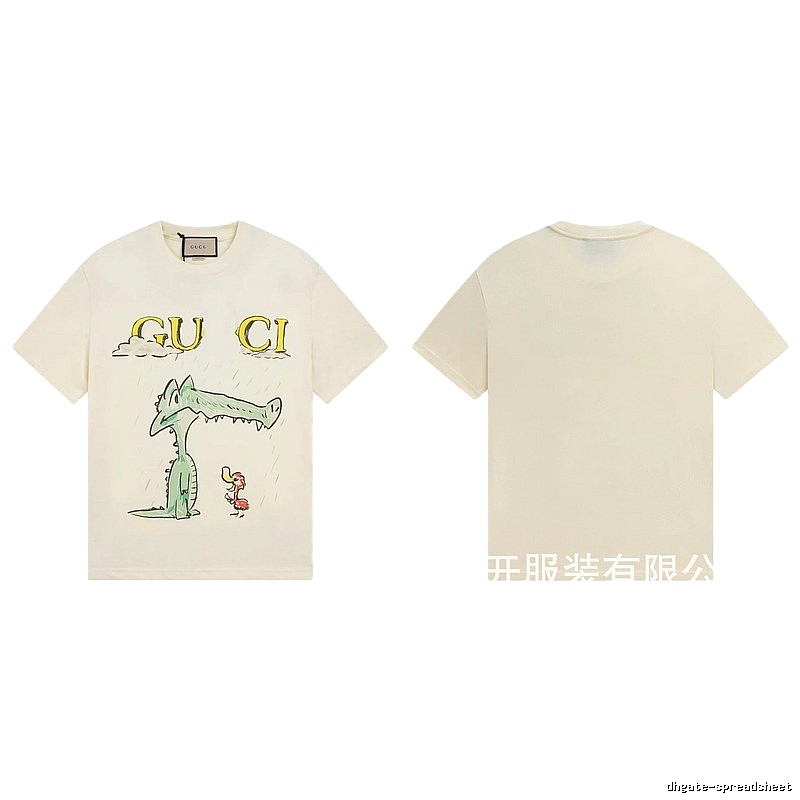 Gucci Crocodile Print Childlike Off-white T-Shirt