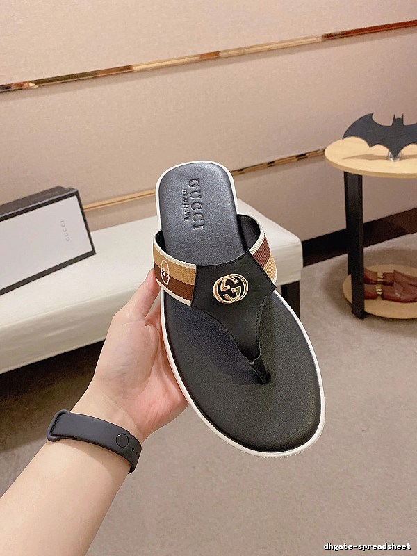 Gucci Double G Webbing Vintage Style Black Flip-Flops