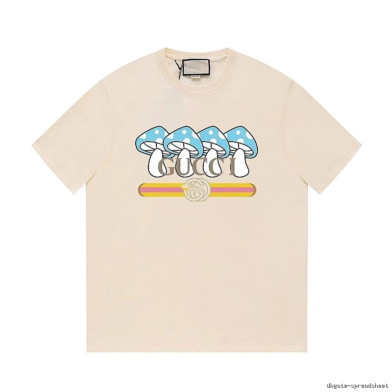 Gucci Mushroom Print Casual Style Off-white T-shirt