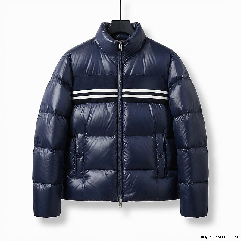 Gucci striped fashionable dark blue down jacket