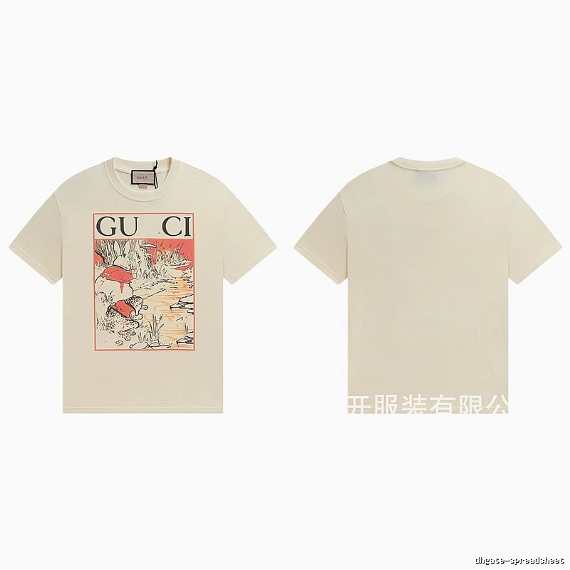 Gucci Vintage Style Illustration Print Off-white T-shirt