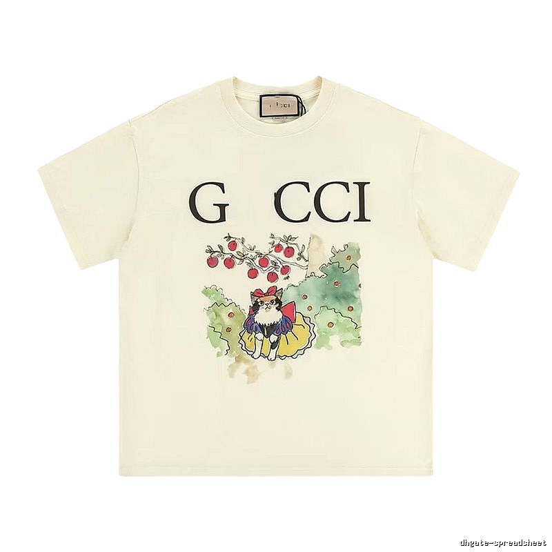 Gucci Vintage-Style Off-White Cat Print T-Shirt