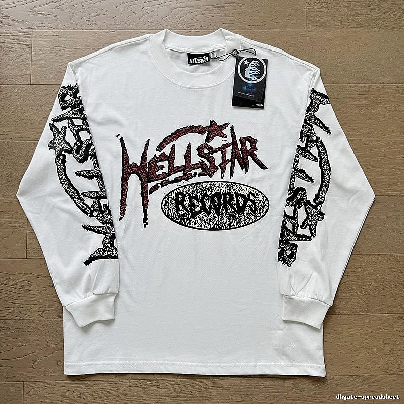 Hellstar dark style white long-sleeved shirt
