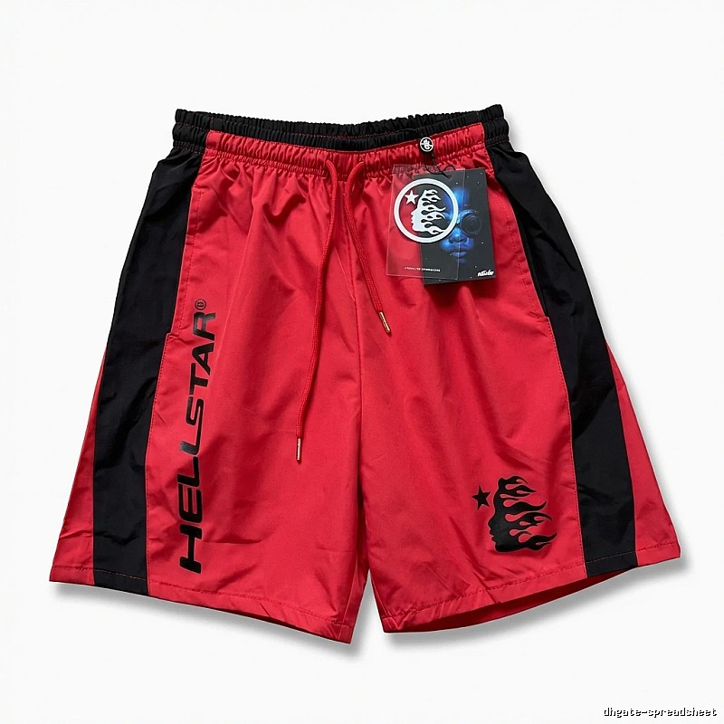 Hellstar Flame Series Red and Black Shorts