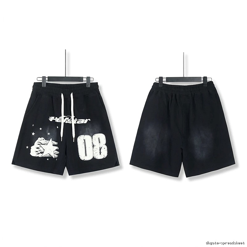 Hellstar graffiti-style black shorts
