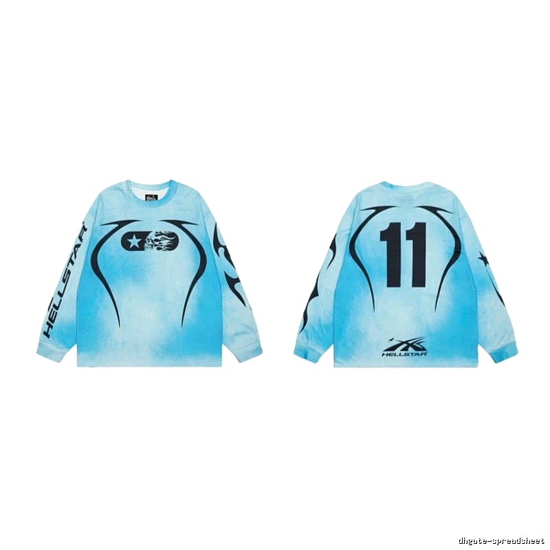 Hellstar No.11 Street Style Tie-dye Blue Long Sleeve
