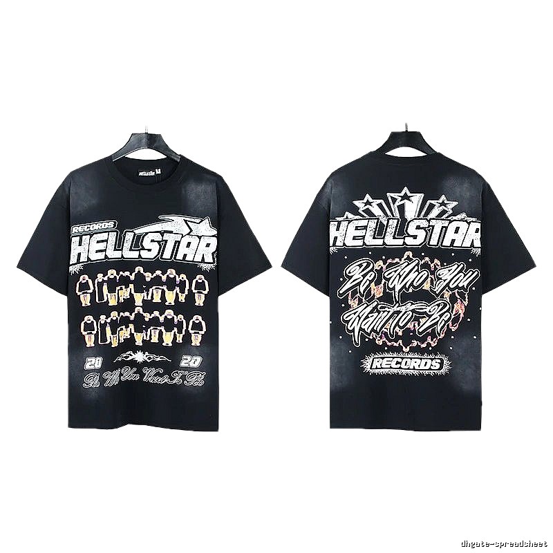 Hellstar Records American Street Style Black T-Shirt