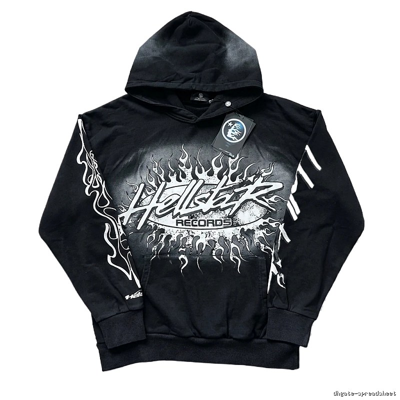 Hellstar Records Flame Wind Black Hoodie