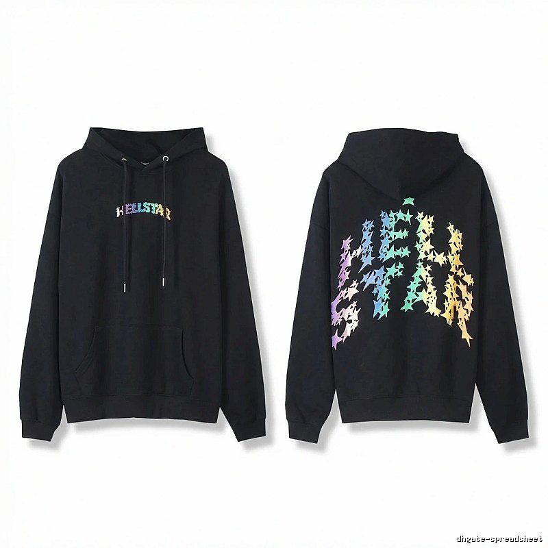 Hellstar Star Print Trendy and Cool Black Sweatshirt