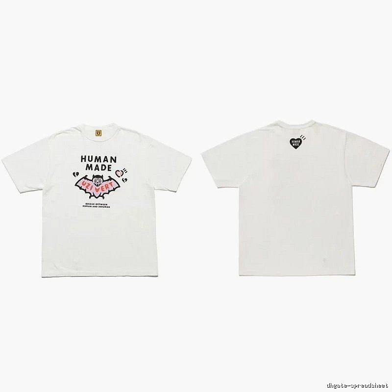 Human Made Casual Heart logo T-shirt Black Green Human for Comfortable Styling