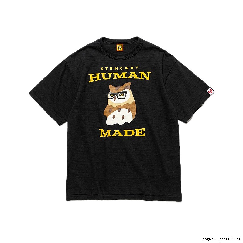 HUMAN MADE Owl Print Vintage Black T-Shirt