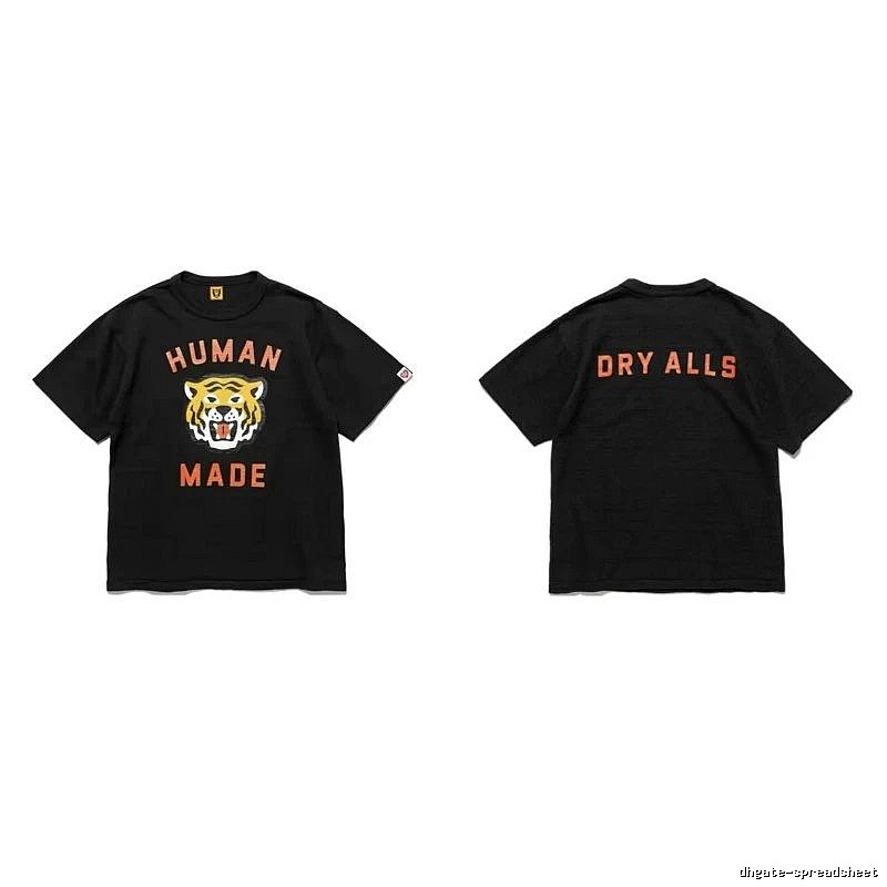 Human Made Premium Style Heart logo T-shirt Black Green Human for Resort Outfits