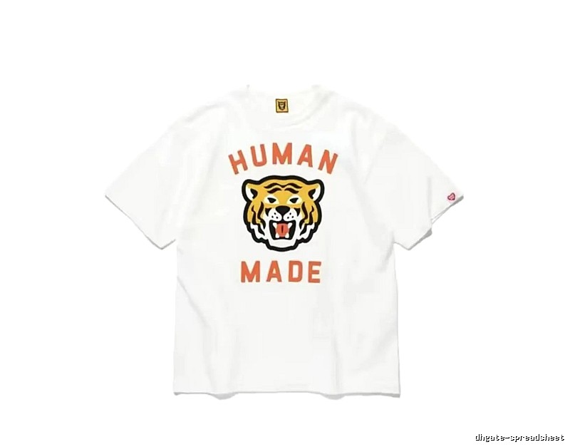 HUMAN MADE Tiger Head Vintage Japanese Style White Short-sleeve T-shirt