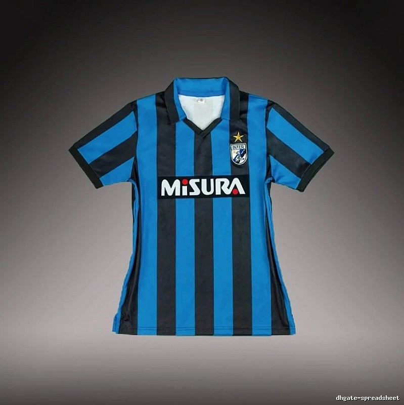 Inter Milan Casual Brehme #3 soccer jersey Blue Black Striped for Streetwear Looks