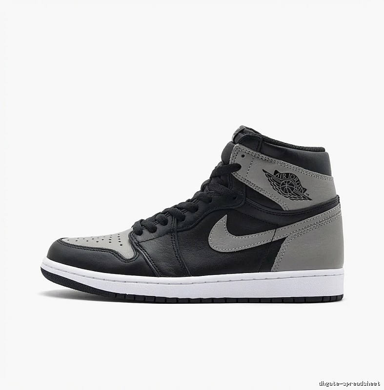 Jordan AJ1 High-Top Black and Grey Athletic Shoes
