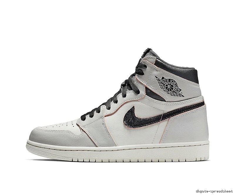 Jordan AJ1 High-Top Gray and White Athletic Shoes