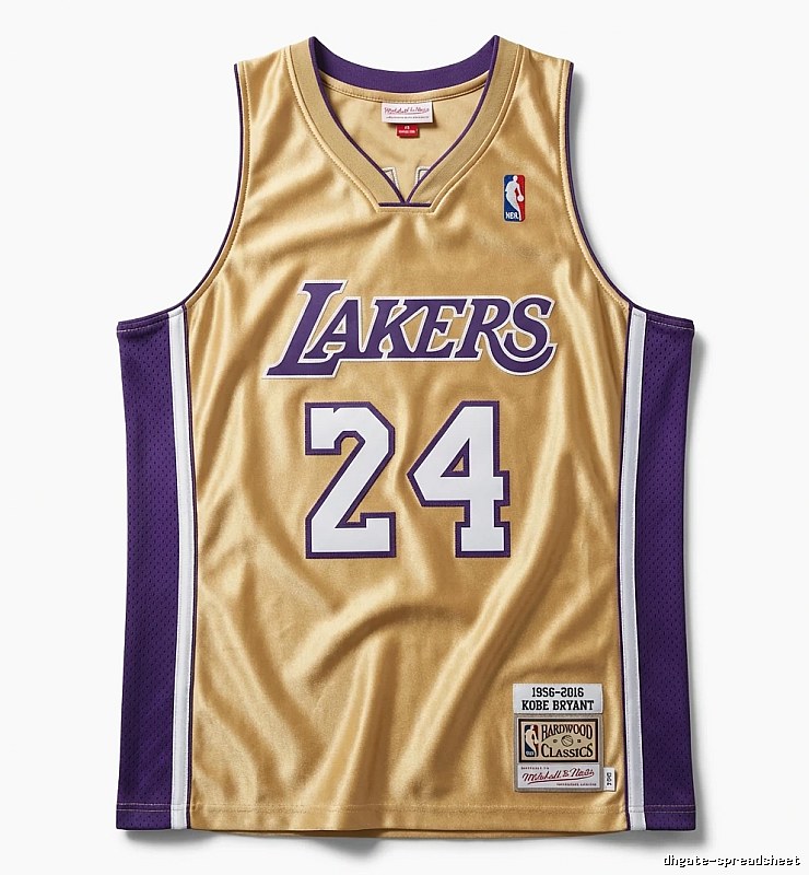 Kobe Lakers retro gold and purple jersey