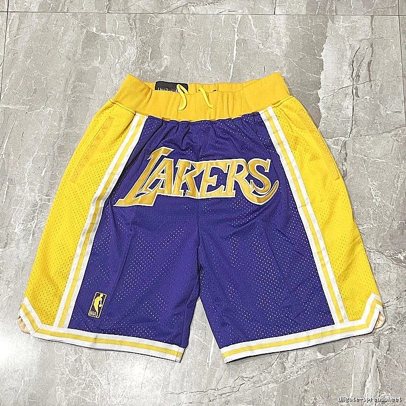 Lakers Casual Basketball shorts Yellow Lakers Mesh for Streetwear Looks