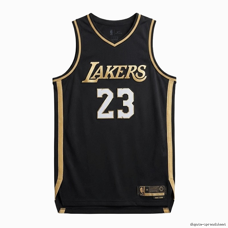 LBJ Lakers black and gold basketball uniform