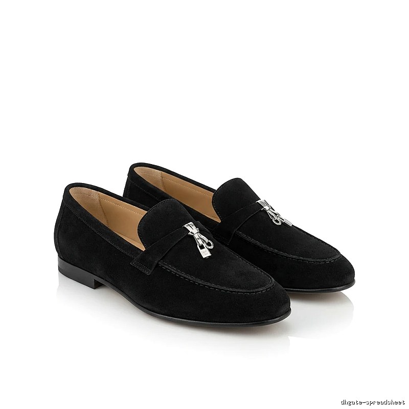 Loro Piana business-style black leather shoes